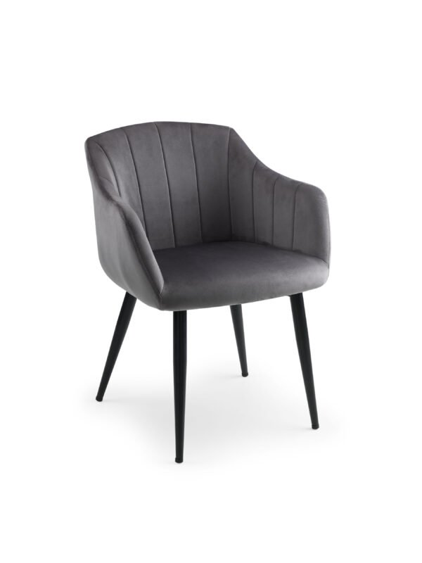 Set Of 2 Hobart Scalloped Dining Chairs - Grey - Image 3