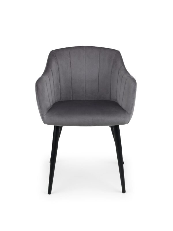 Set Of 2 Hobart Scalloped Dining Chairs - Grey - Image 4