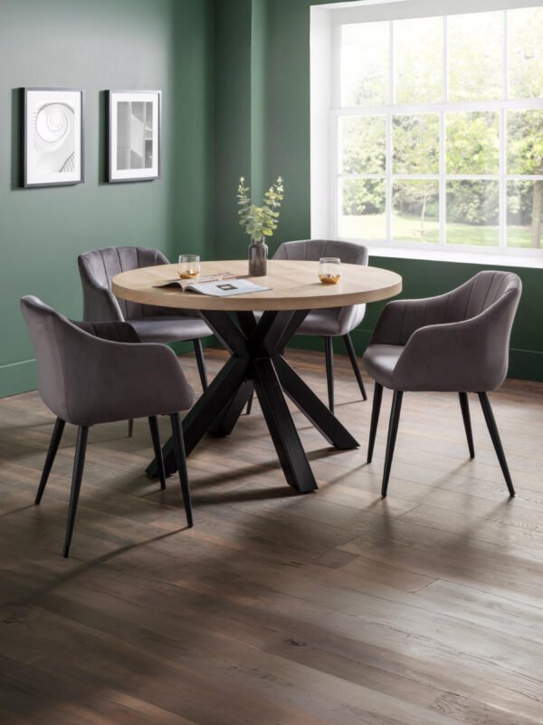 Set Of 2 Hobart Scalloped Dining Chairs - Grey - Image 5