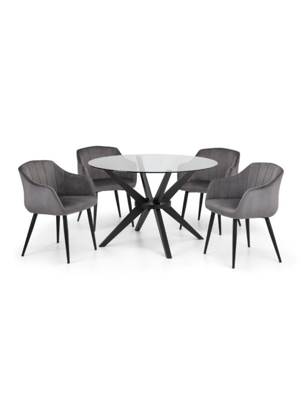 Set Of 2 Hobart Scalloped Dining Chairs - Grey - Image 7