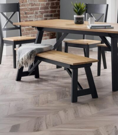 Hockley Bench Black/Oak