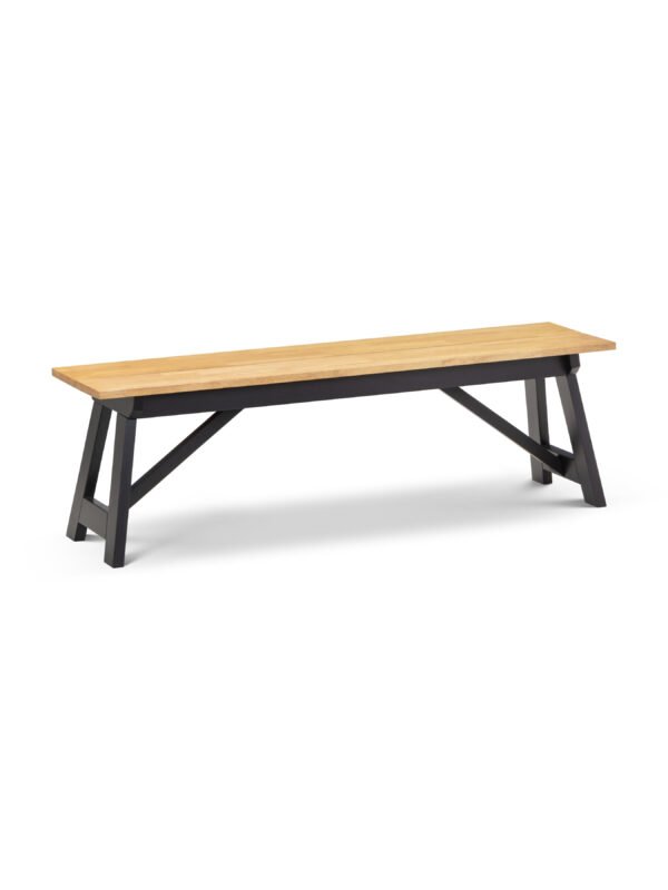 Hockley Bench Black/Oak - Image 3