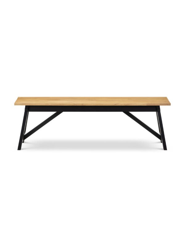 Hockley Bench Black/Oak - Image 4