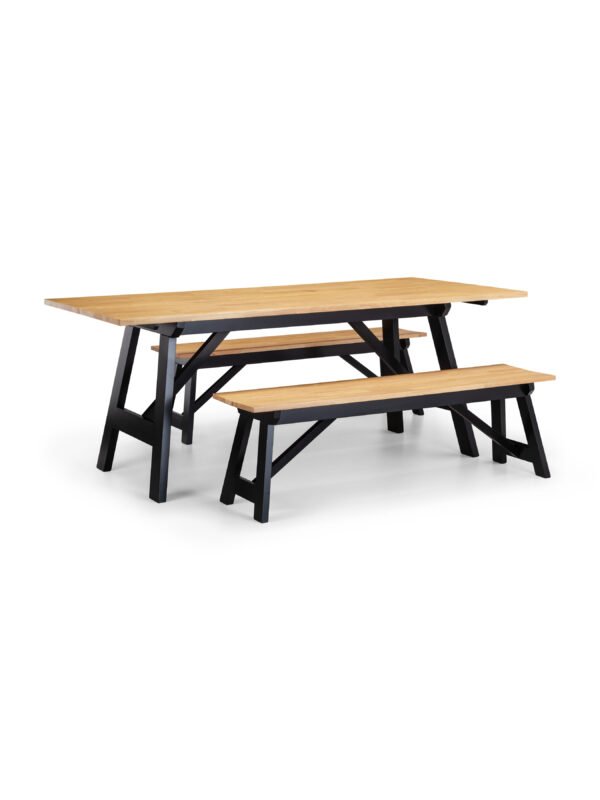 Hockley Bench Black/Oak - Image 8