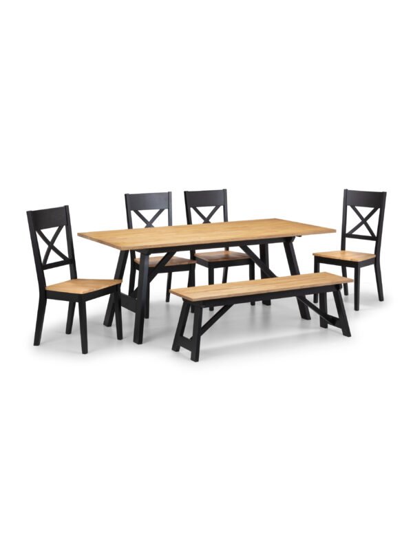 Hockley Bench Black/Oak - Image 9