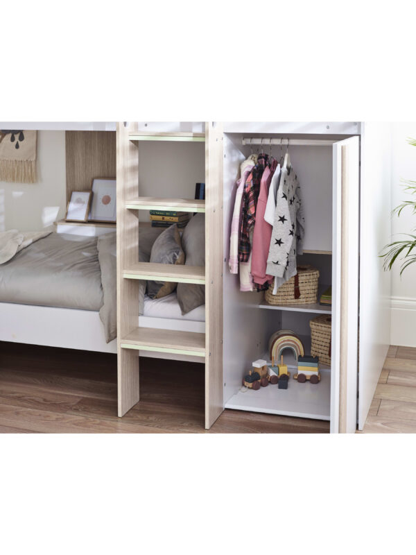 Horizon 90cm Single White and Wood Effect Multiway Bunk Bed - Image 16