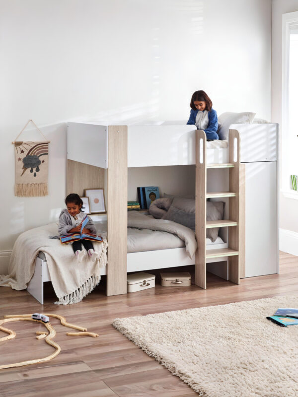 Horizon 90cm Single White and Wood Effect Multiway Bunk Bed - Image 2