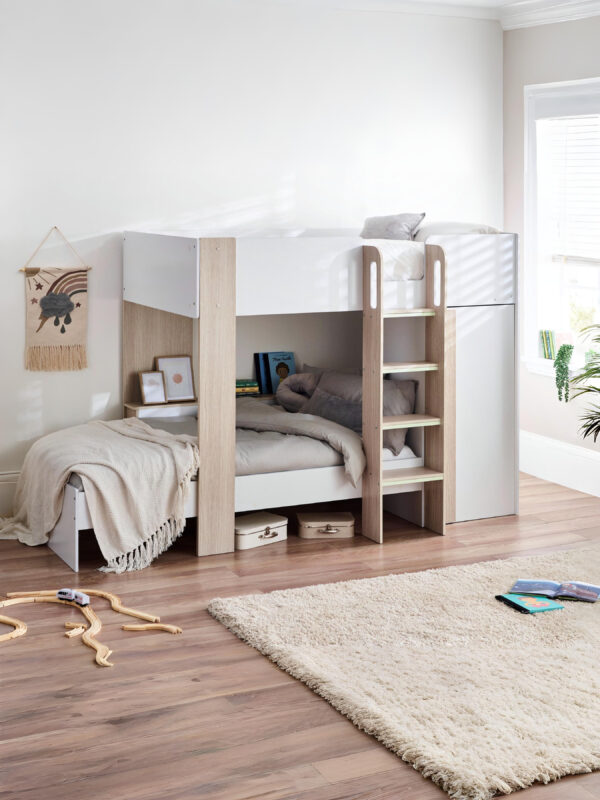 Horizon 90cm Single White and Wood Effect Multiway Bunk Bed - Image 3