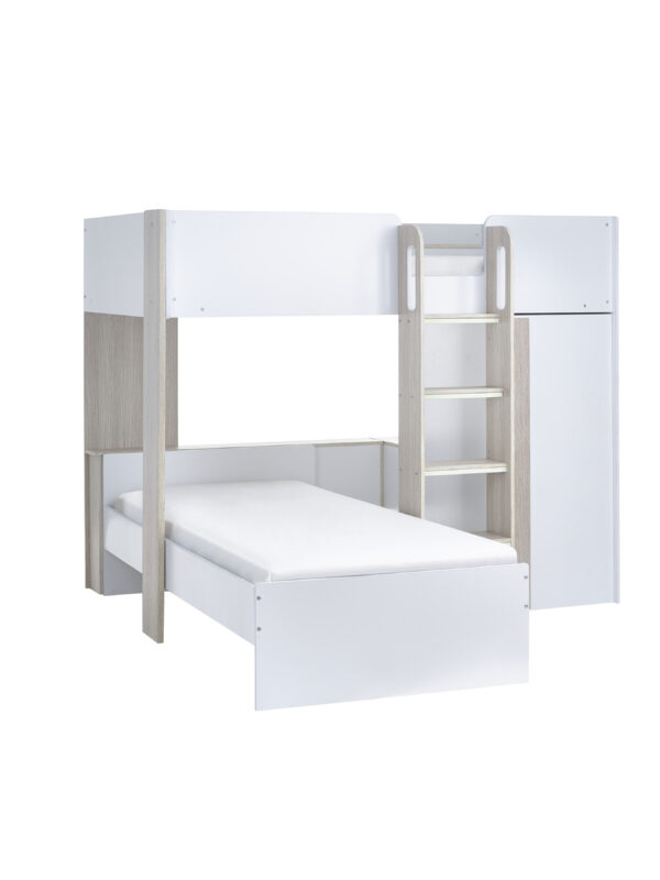 Horizon 90cm Single White and Wood Effect Multiway Bunk Bed - Image 4