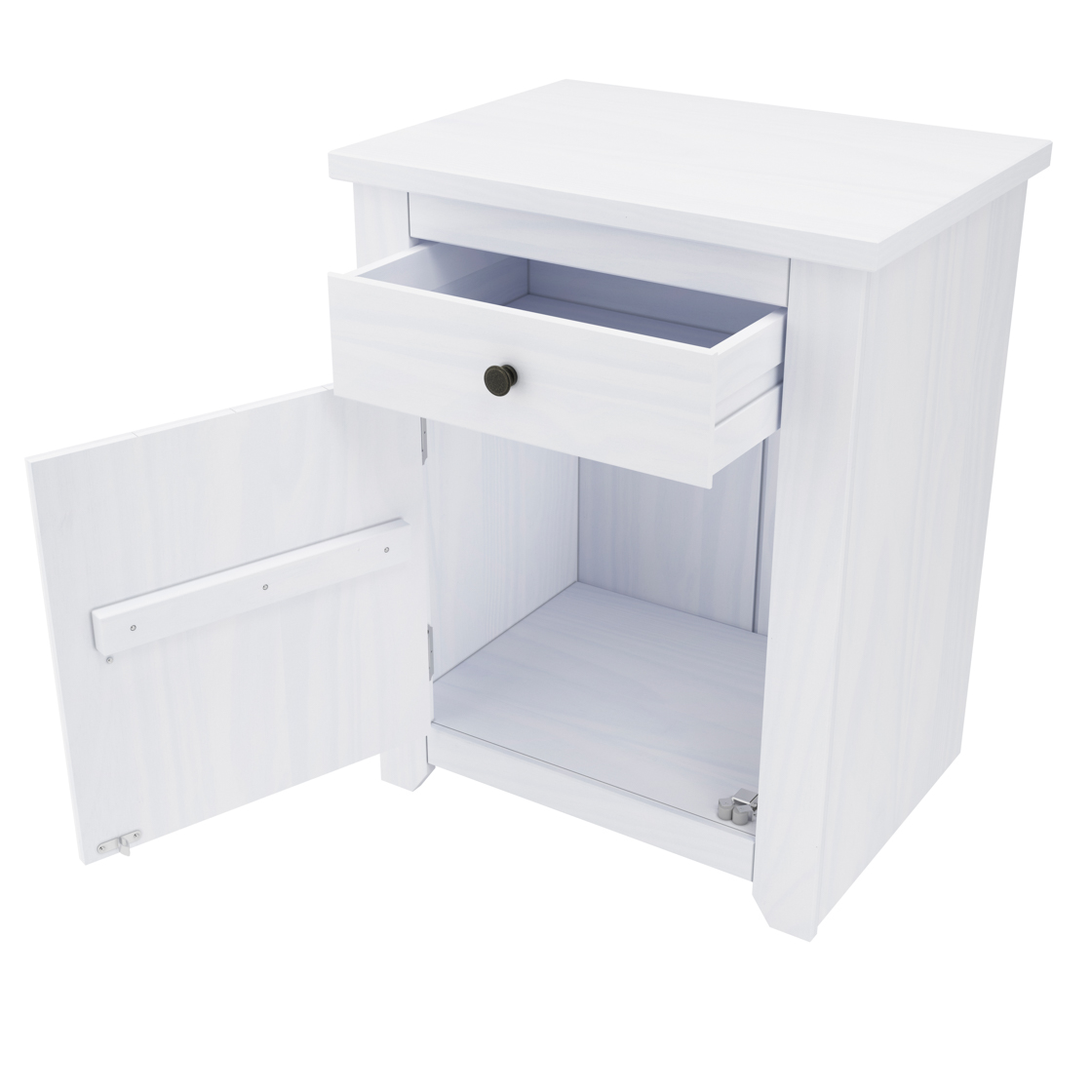 Havana_BedsideTable_White_Open-6 Havana Bedside Cabinet - Image 1