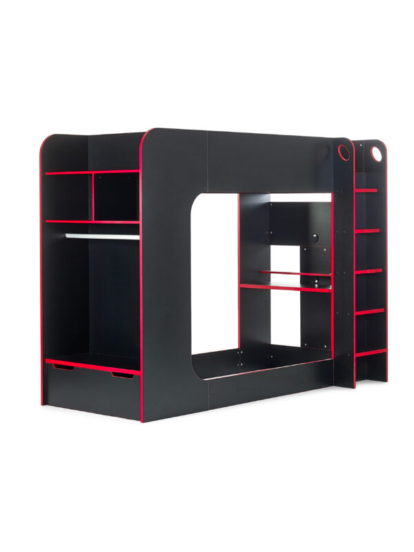 Impact 90cm Single Black and Red Gaming Bunk/Loft Bed - Image 3
