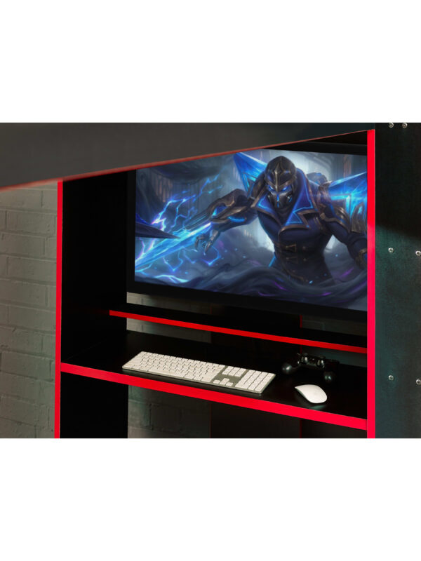 Impact 90cm Single Black and Red Gaming Bunk/Loft Bed - Image 8