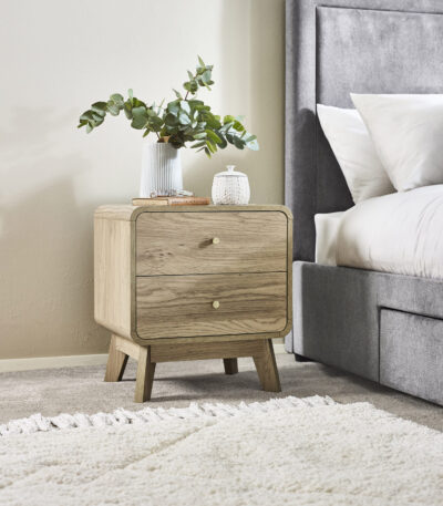 Ingrid 2 Drawer Bedside Oak