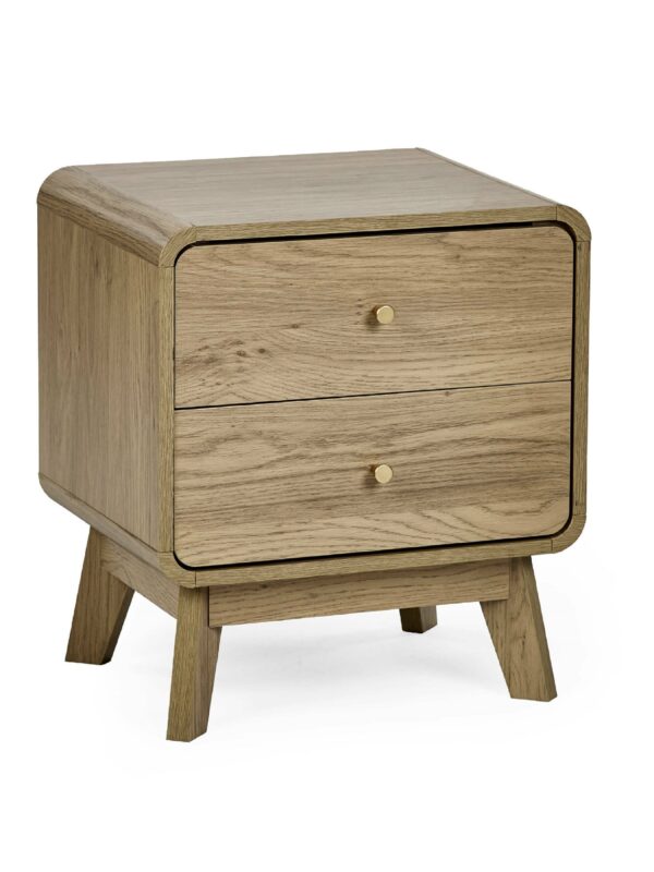 Ingrid 2 Drawer Bedside Oak - Image 2