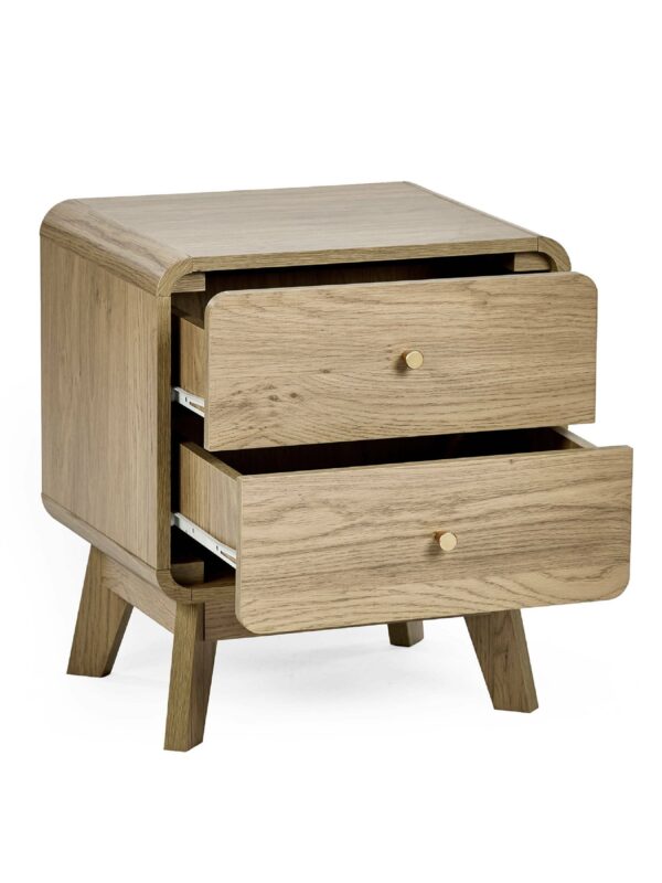 Ingrid 2 Drawer Bedside Oak - Image 3