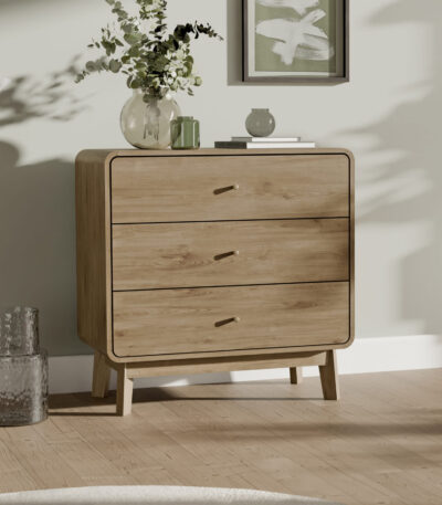 Ingrid 3 Drawer Chest Oak