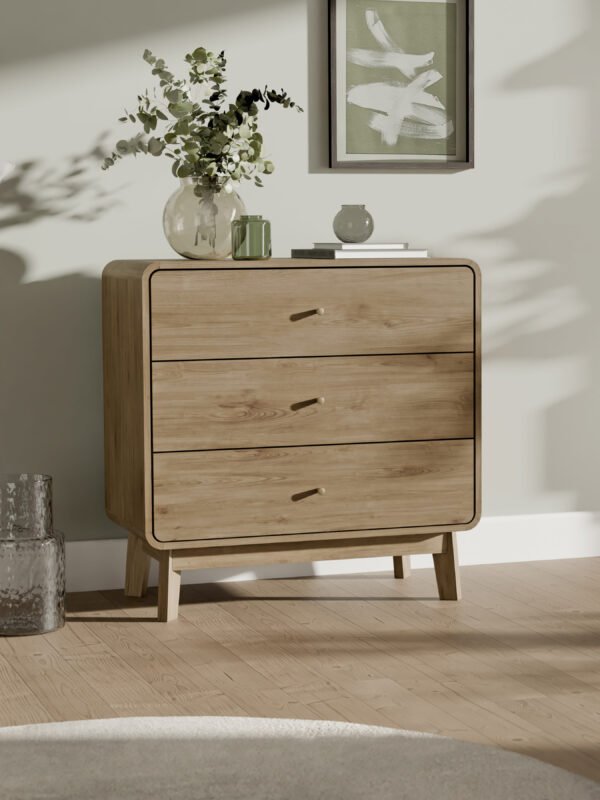 Ingrid 3 Drawer Chest Oak