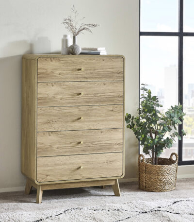Ingrid 5 Drawer Chest Oak