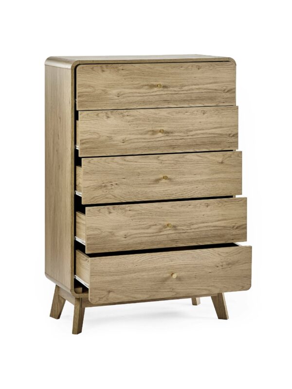 Ingrid 5 Drawer Chest Oak - Image 3