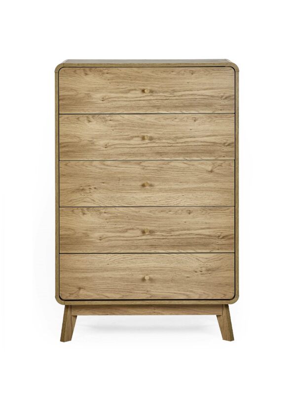 Ingrid 5 Drawer Chest Oak - Image 4