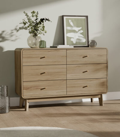 Ingrid 6 Drawer Dresser Oak