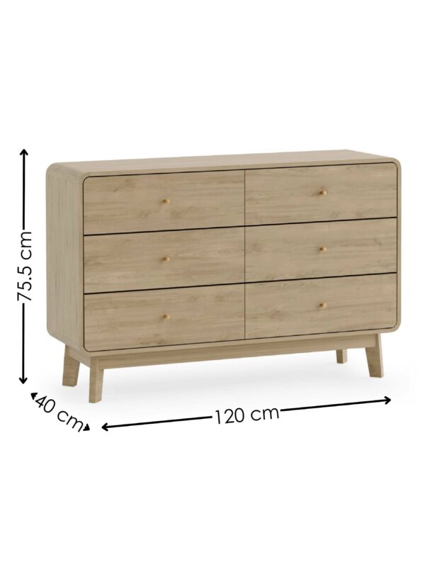 Ingrid 6 Drawer Dresser Oak - Image 8