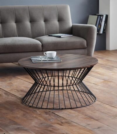 Jersey Round Coffee Table with Wire Base