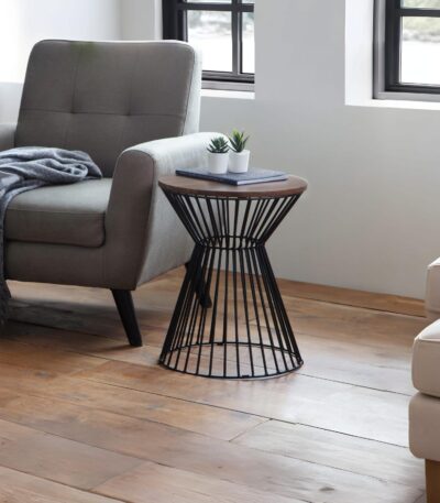 Jersey Round Side Table with Wire Base