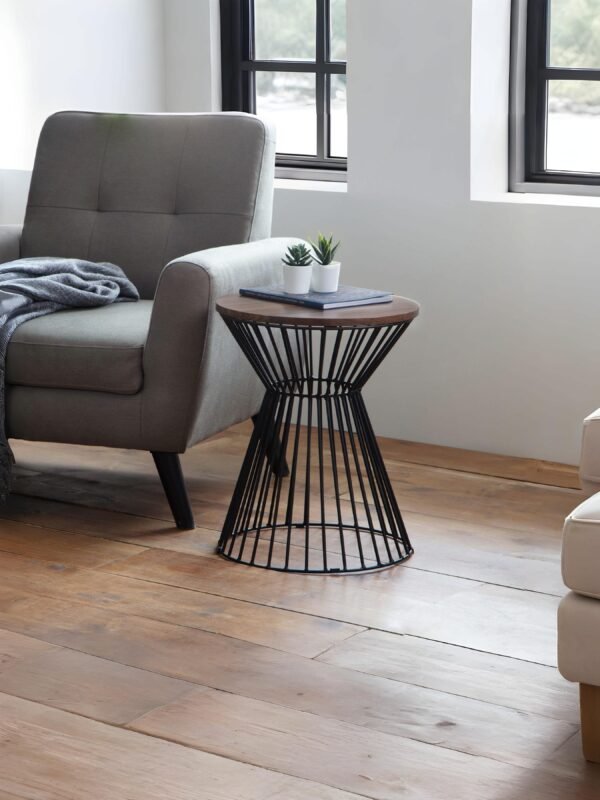 Jersey Round Side Table with Wire Base