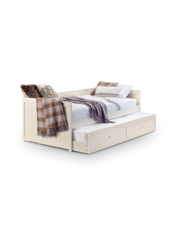 Jessica 90cm Single Ivory Daybed with pull-out Trundle - Image 2