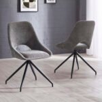 Jonah Upholstered Swivel Dining Chair with Return (Set of 2)