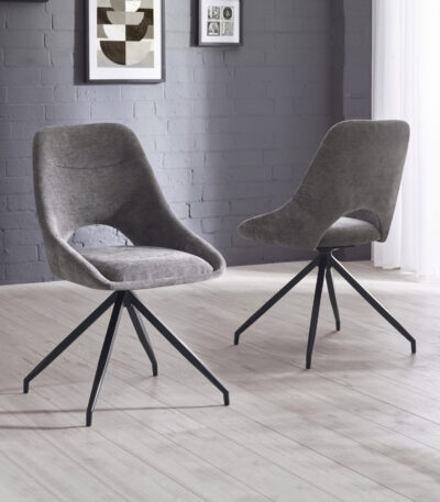 Jonah Upholstered Swivel Dining Chair with Return (Set of 2)