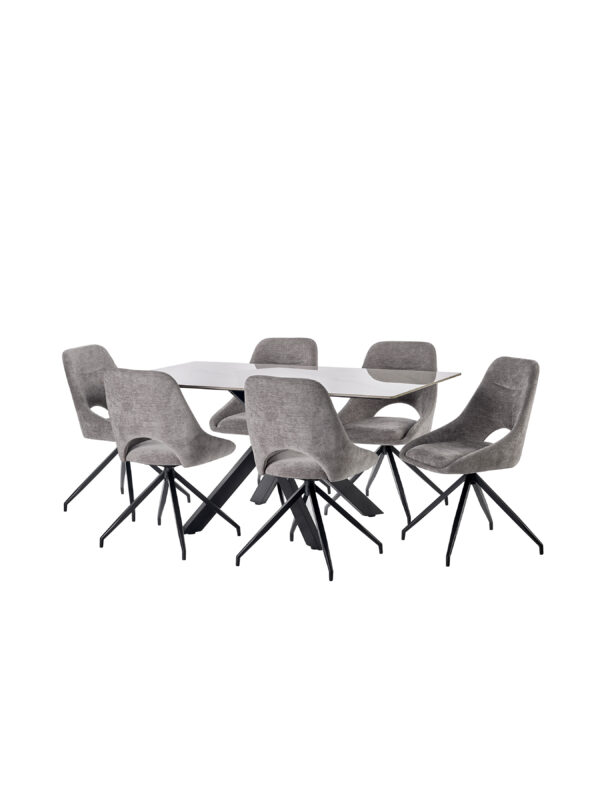 Jonah Upholstered Swivel Dining Chair with Return (Set of 2) - Image 11