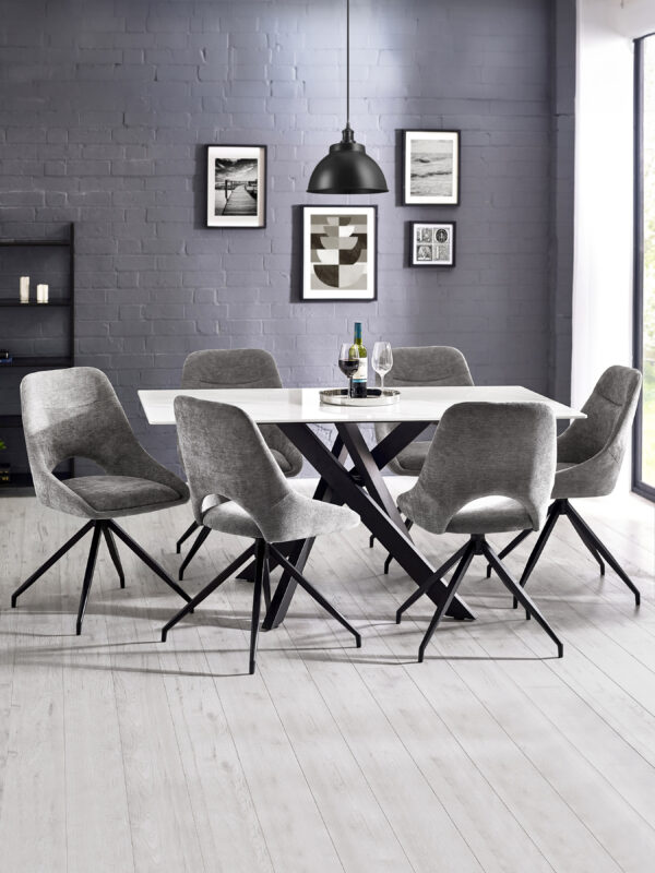 Jonah Upholstered Swivel Dining Chair with Return (Set of 2) - Image 9