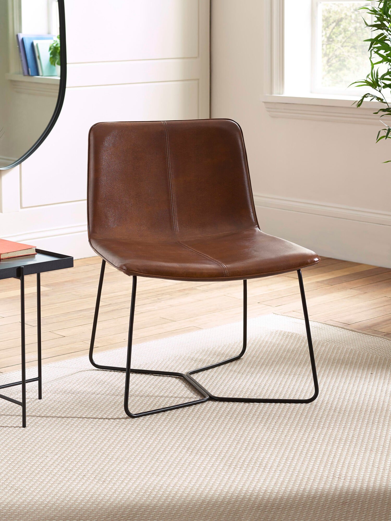 JOR002_1 Joren Tan Brown PU Leather Lounge Chair