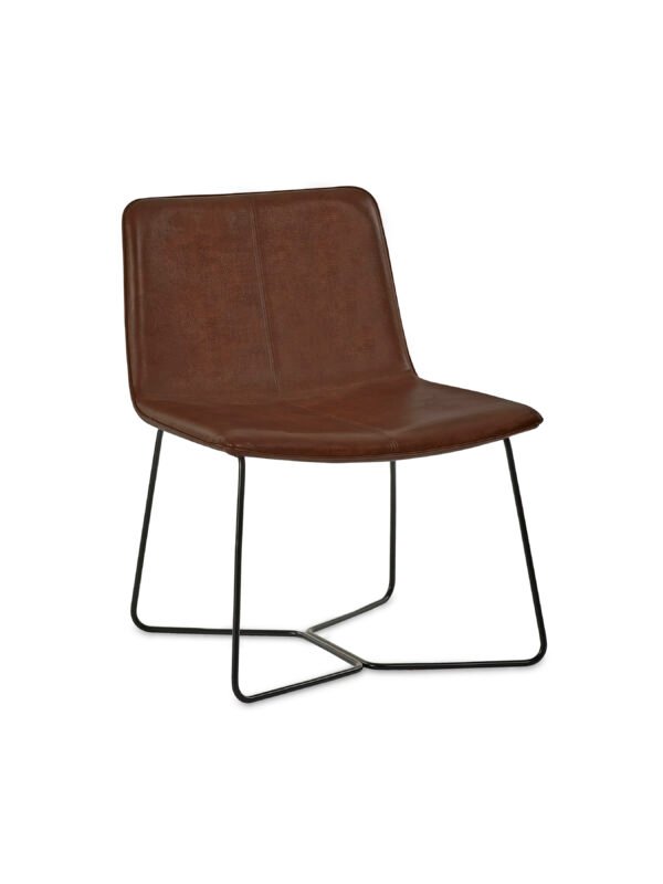 Joren Tan Brown PU Leather Lounge Chair - Image 2