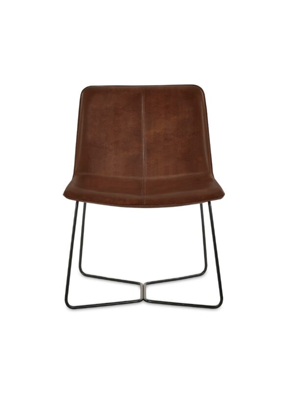 Joren Tan Brown PU Leather Lounge Chair - Image 3