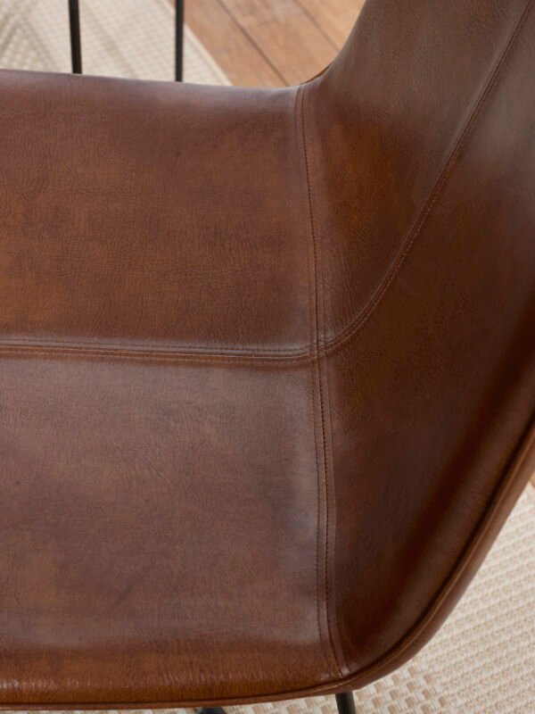 Joren Tan Brown PU Leather Lounge Chair - Image 6