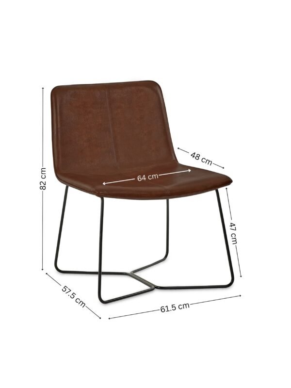 Joren Tan Brown PU Leather Lounge Chair - Image 8