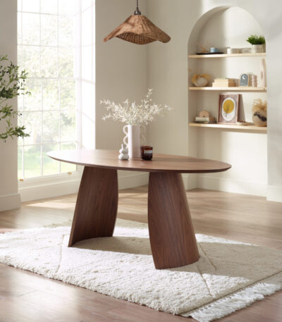 Julius Oval 4-6 Seater Dining Table – Walnut Effect