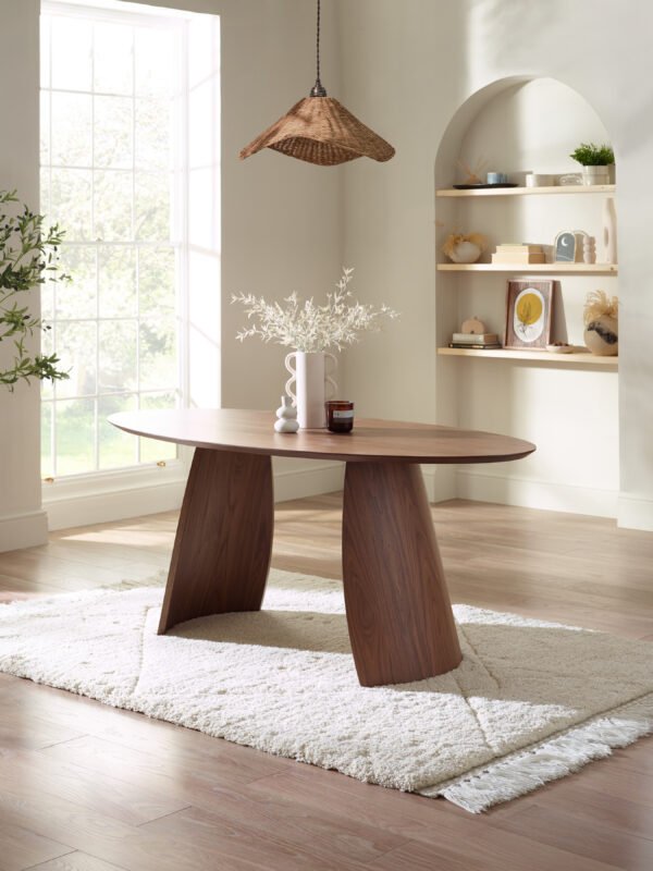 Julius Oval 4-6 Seater Dining Table – Walnut Effect