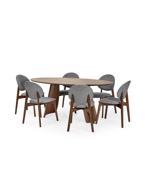 Julius Oval 4-6 Seater Dining Table - Walnut Effect - Image 11