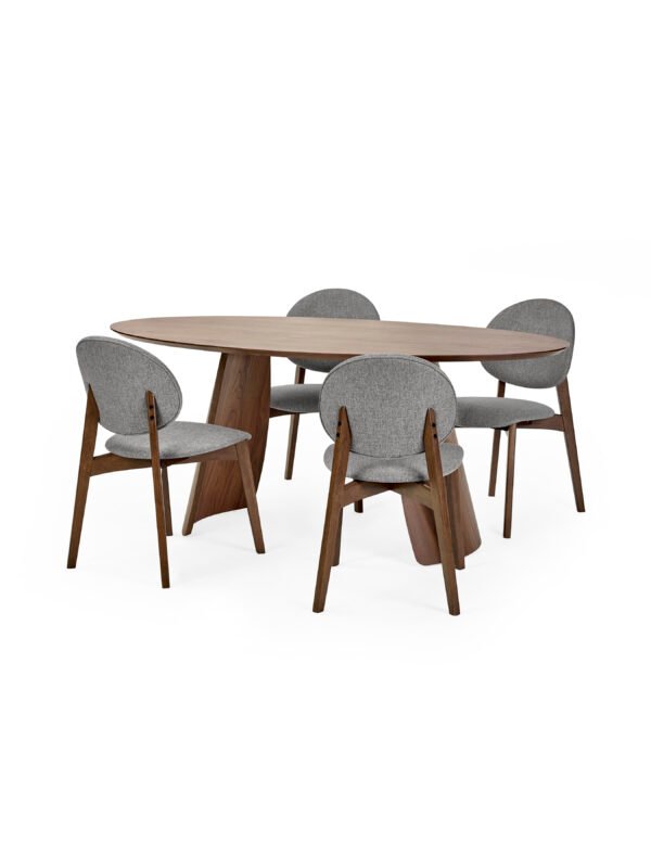 Julius Oval 4-6 Seater Dining Table - Walnut Effect - Image 12