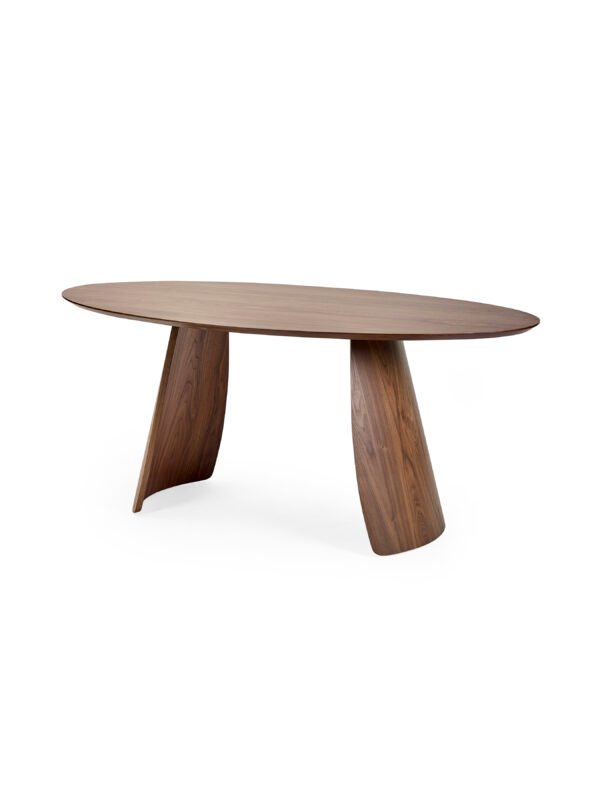 Julius Oval 4-6 Seater Dining Table - Walnut Effect - Image 2