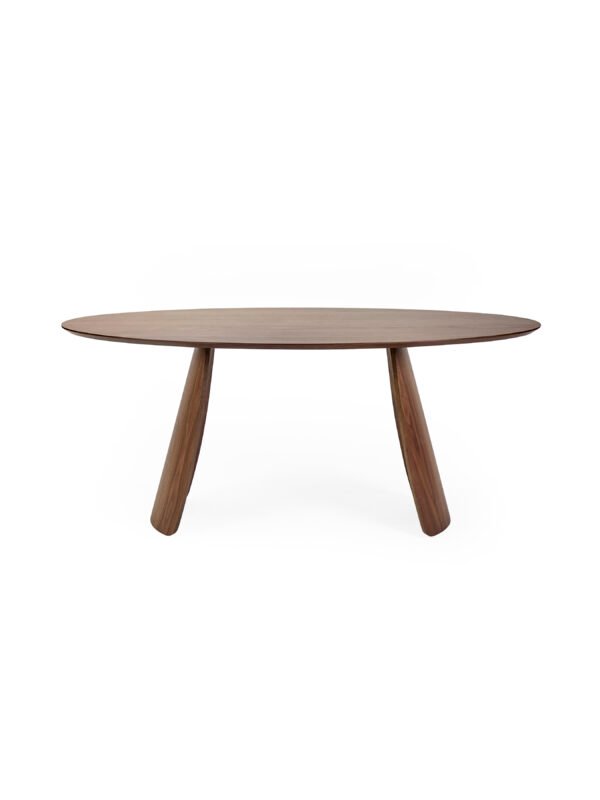Julius Oval 4-6 Seater Dining Table - Walnut Effect - Image 3