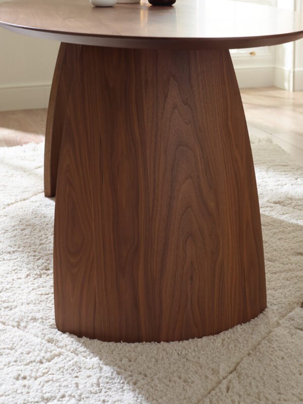 Julius Oval 4-6 Seater Dining Table - Walnut Effect - Image 6