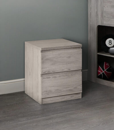 Jupiter 2 Drawer Bedside – Grey Oak