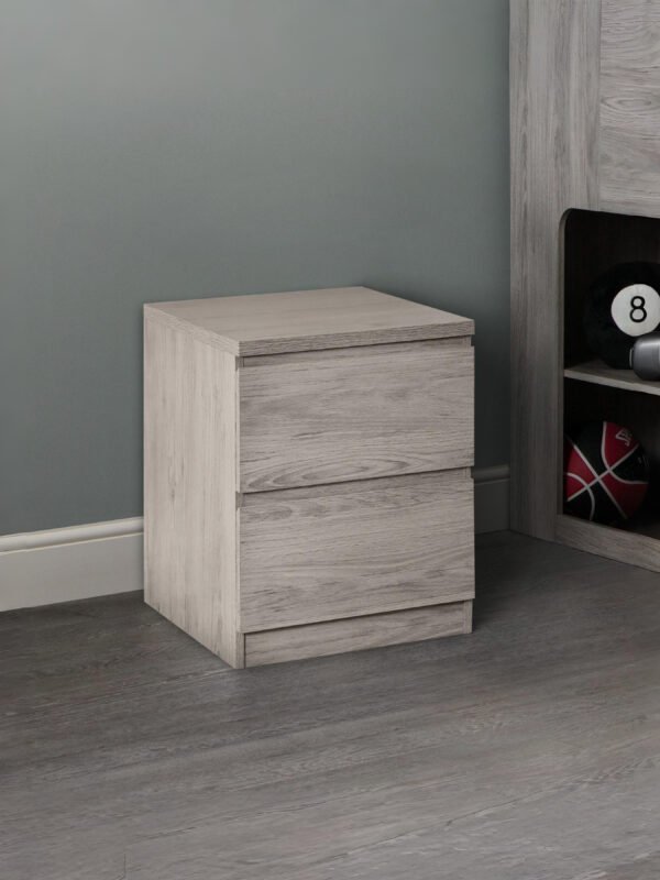 Jupiter 2 Drawer Bedside – Grey Oak
