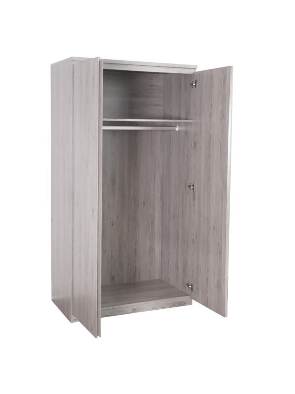 Jupiter 2 Door Wardrobe - Grey Oak - Image 3