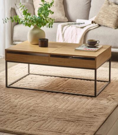Kade 100cm Oak Effect Rectangular Storage Coffee Table